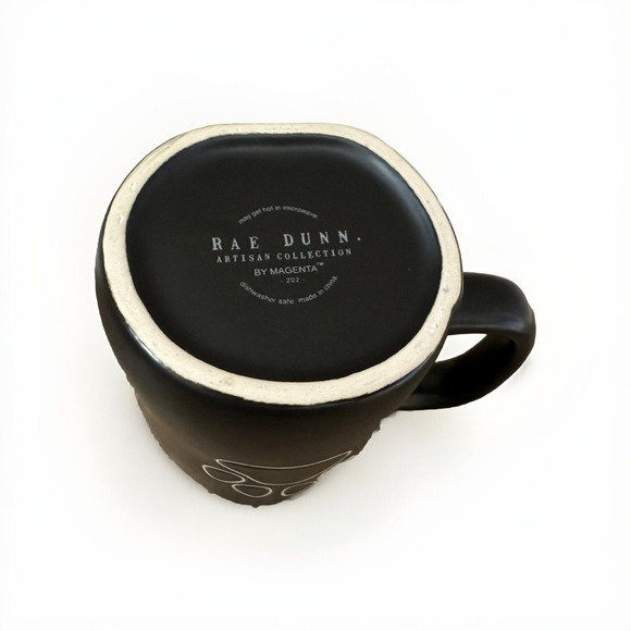 RAE DUNN "DOG DAD" COFFEE MUG SOLID BLACK WHITE LetteringDOUBLE SIDED 2024 - Picture 5 of 5